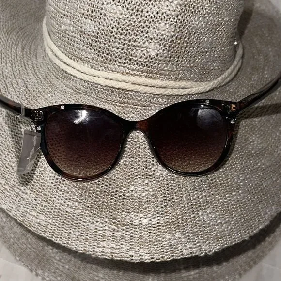 OSCAR x Oscar de la Renta 100% UV Marble Brown Gold Animal Print Sunglasses - Picture 9 of 13